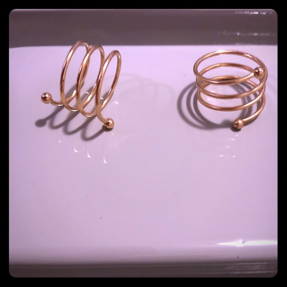 2 Gold Wrap Around Rings (Size 7)